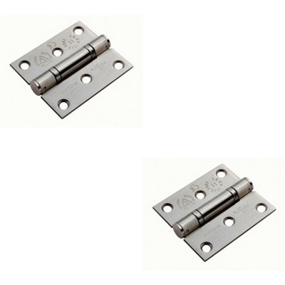 B&Q 2X Pair 76 X 67 X 2.5Mm Ball Bearing Hinge Satin Stainless Steel Interior Door