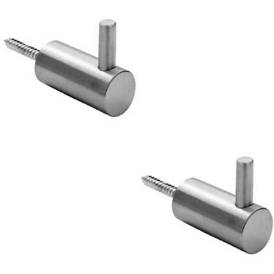2X Coat Hook With Concealed Fixing 35mm Projection Satin Stainless Steel