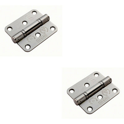  - 2X Pair 76 X 67 X 2.5mm Ball Bearing Hinge Satin Stainless Steel Interior Door