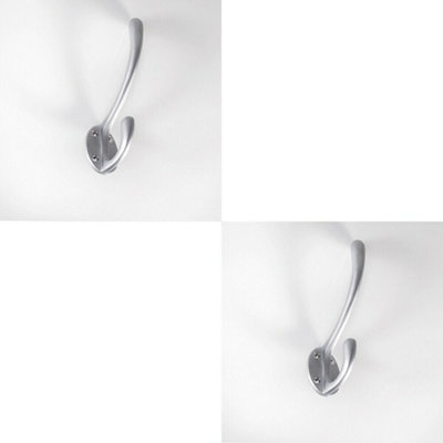  - 2X Heavyweight One Piece Hat & Coat Hook 76mm Projection Satin Chrome