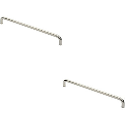 Loops 2X Round D Bar Pull Handle 469 X 19mm 450mm Fixing Centres Bright Steel from B&Q