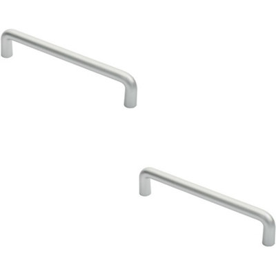 Loops 2X Rounded D Shaped Bar Handle 300 X 22mm Diameter Satin Anodised Aluminium from B&Q