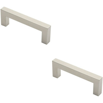 Loops 2X Square Mitred Door Pull Handle 169 X 19mm 150mm Fixing Centres Satin Steel from B&Q