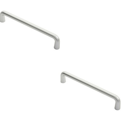 Loops 2X Rounded D Shaped Bar Handle 450 X 22mm Diameter Satin Anodised Aluminium from B&Q