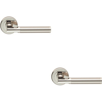 B&Q 2X Pair Sectional Round Bar With Mitred Corner Concealed Fix Dual Nickel