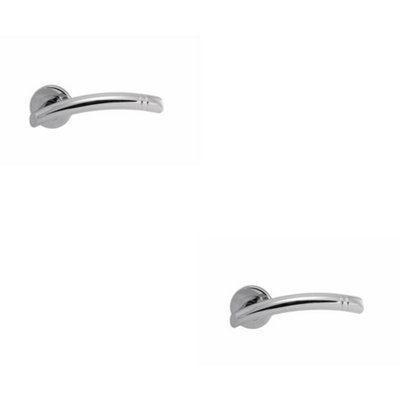 B&Q 2X Pair Arched Round Bar Lever With Ring Detailing Concealed Fix Polished Chrome