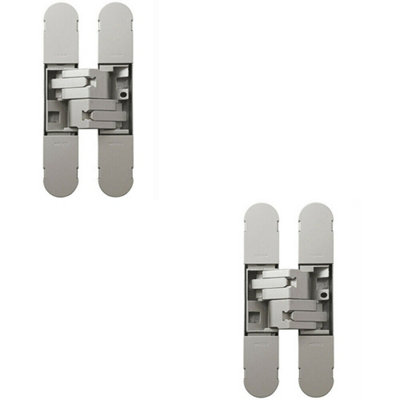 2X 100 X 22mm Adjustable Medium Duty Concealed Hinge Champagne Internal Door from B&Q