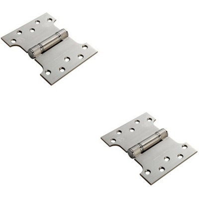 2X Pair 101.6 X 127 X 3mm Parliament Hinge Satin Stainless Steel Internal Door from B&Q
