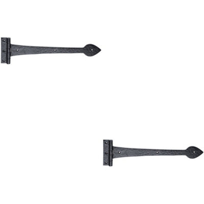 2X Pair 430 X 102mm Ornate T Hinge Black Antique Internal Decorative Door Hinge from B&Q