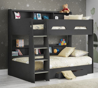 Orion Anthracite Wooden Storage Bunk Bed Frame3Ft Single from B&Q