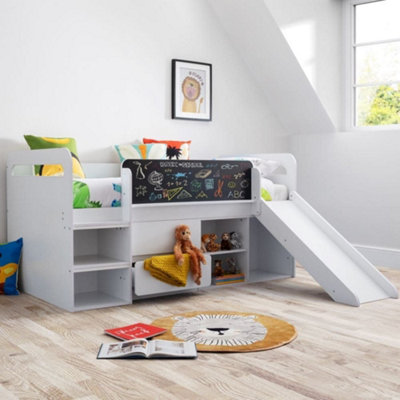 Jake White Wooden Mid Sleeper With Slide Bed Frame3Ft Single from B&Q