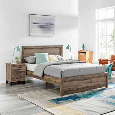 Rodley Oak Wooden Bed Frame5Ft King Size from B&Q