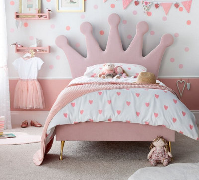 Princess Pink Velvet Kids Bed3Ft Single from B&Q