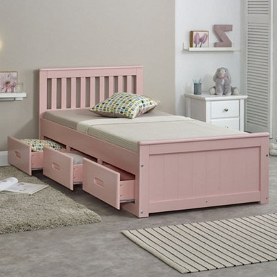Mission Pink Wooden Storage Bed3Ft Single from B&Q