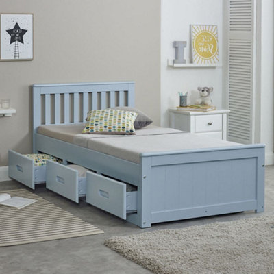 B&Q Blue Mission Wooden Storage Bed - Single 3Ft