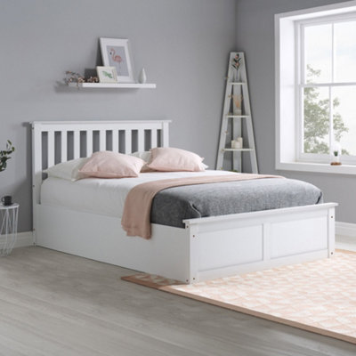  - Phoenix White Wooden Ottoman Storage Bed Frame3Ft Single