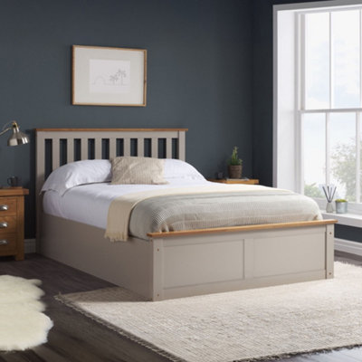  - Phoenix Pearl Grey Wooden Ottoman Storage Bed Frame3Ft Single