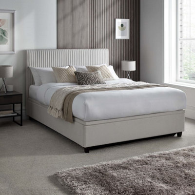 Avery Stone Grey Fabric Ottoman Storage Bed Frame5Ft King Size from B&Q