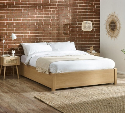 Westbrook Oak Wooden Platform Ottoman Storage Bed5Ft King Size from B&Q