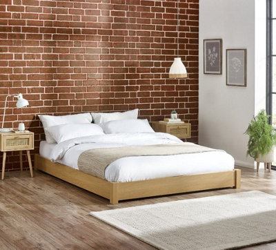Marston Oak Wooden Platform Bed5Ft King Size from B&Q