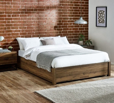 Westbrook Rustic Wooden Platform Ottoman Storage Bed4Ft6 Double from B&Q