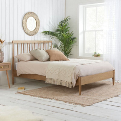  - Rome Oak Wooden Bed Frame6Ft Super King Size