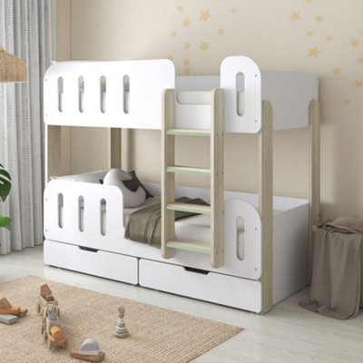 Elisa White And Pale Wood Storage Bunk Bed3Ft Single from B&Q