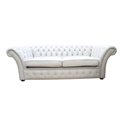 Chesterfield 3 Seater Shelly Seely Leather Sofa Settee In Balmoral Style from B&Q