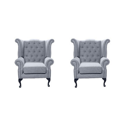 Chesterfield 2 X Chairs Verity Plain Steel Fabric Chairs Offer In Queen Anne Style from B&Q