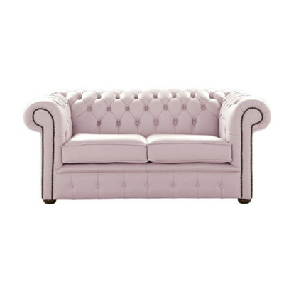 Chesterfield 2 Seater Shelly Blossom Leather Sofa Settee Bespoke In Classic Style from B&Q