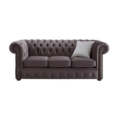 Chesterfield 3 Seater Malta Lavender Purple Velvet Fabric Sofa In Classic Style from B&Q
