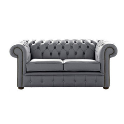 Chesterfield 2 Seater Shelly Piping Leather Sofa Settee Bespoke In Classic Style from B&Q