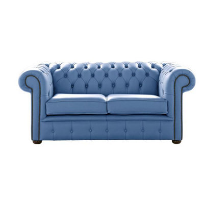 Chesterfield 2 Seater Shelly Iceblast Leather Sofa Settee Bespoke In Classic Style from B&Q