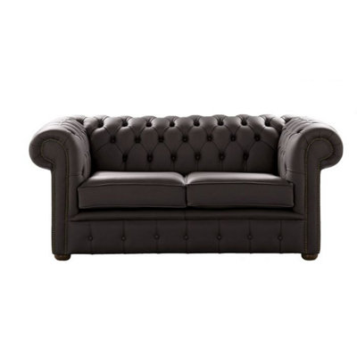 Chesterfield 2 Seater Shelly Havannah Leather Sofa Settee Bespoke In Classic Style from B&Q