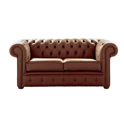 Chesterfield 2 Seater Shelly Castagna Leather Sofa Settee Bespoke In Classic Style from B&Q