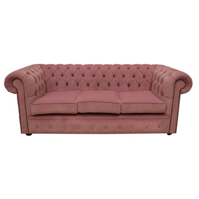 Chesterfield 3 Seater Pimlico Lilac Fabric Sofa Settee Bespoke In Classic Style from B&Q