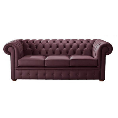 Chesterfield 3 Seater Shelly Philly Leather Sofa Bespoke In Classic Style from B&Q