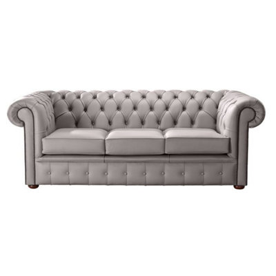 Chesterfield 3 Seater Shelly Owl Leather Sofa Bespoke In Classic Style from B&Q