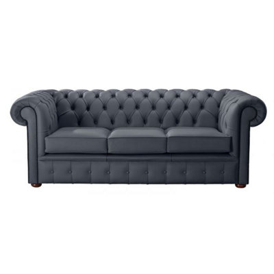 Chesterfield 3 Seater Shelly Knight Leather Sofa Bespoke In Classic Style from B&Q