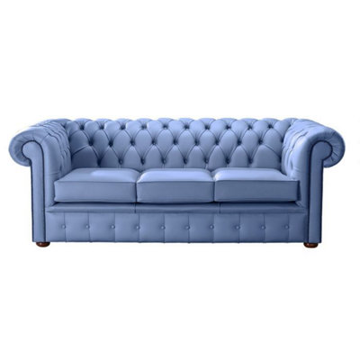 Chesterfield 3 Seater Shelly Iceblast Leather Sofa Bespoke In Classic Style from B&Q