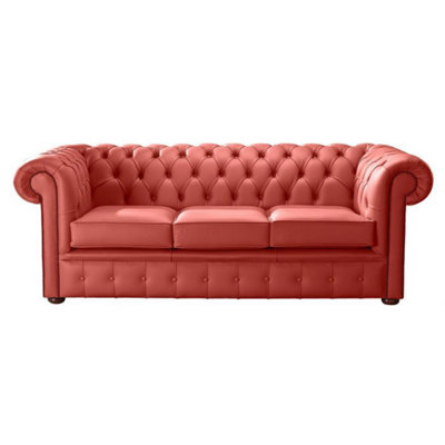 Chesterfield 3 Seater Shelly Horizon Leather Sofa Bespoke In Classic Style from B&Q