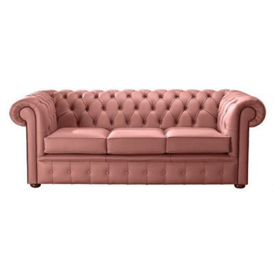 Chesterfield 3 Seater Shelly Woodburner Leather Sofa Bespoke In Classic Style from B&Q