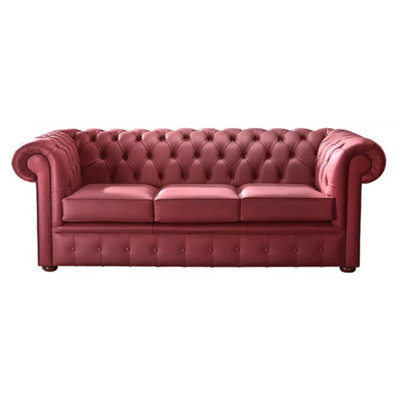 Chesterfield 3 Seater Shelly West Leather Sofa Bespoke In Classic Style from B&Q