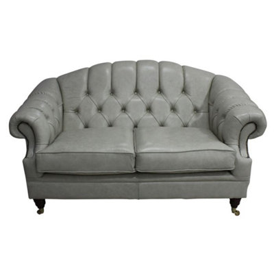 Chesterfield 2 Seater Stella Ice Leather Sofa Settee Bespoke In Victoria Style from B&Q