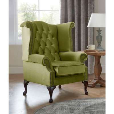 Chesterfield Queen Anne Beatrice Armchairs Malta Grass 12 from B&Q