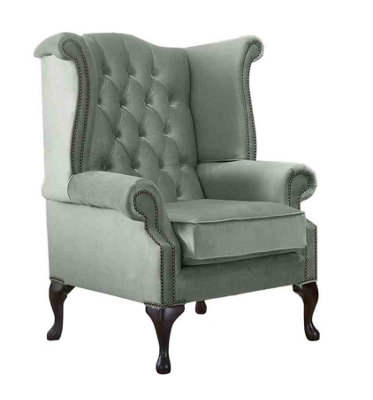 Chesterfield Queen Anne Beatrice Armchairs Malta Seaspray 11 from B&Q