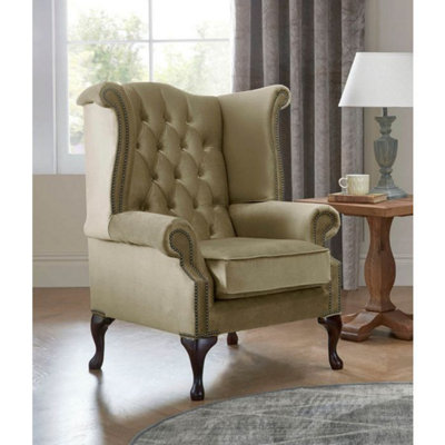 Chesterfield Queen Anne Beatrice Armchairs Malta Parchment 10 from B&Q