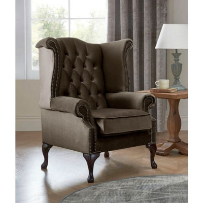 Chesterfield Queen Anne Beatrice Armchairs Malta Mushroom 07 from B&Q
