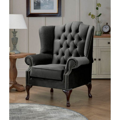 Chesterfield Carlton Flat Wing Armchairs Malta Cosmic 06 from B&Q
