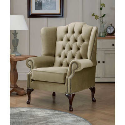 Chesterfield Carlton Flat Wing Armchairs Malta Parchment 10 from B&Q